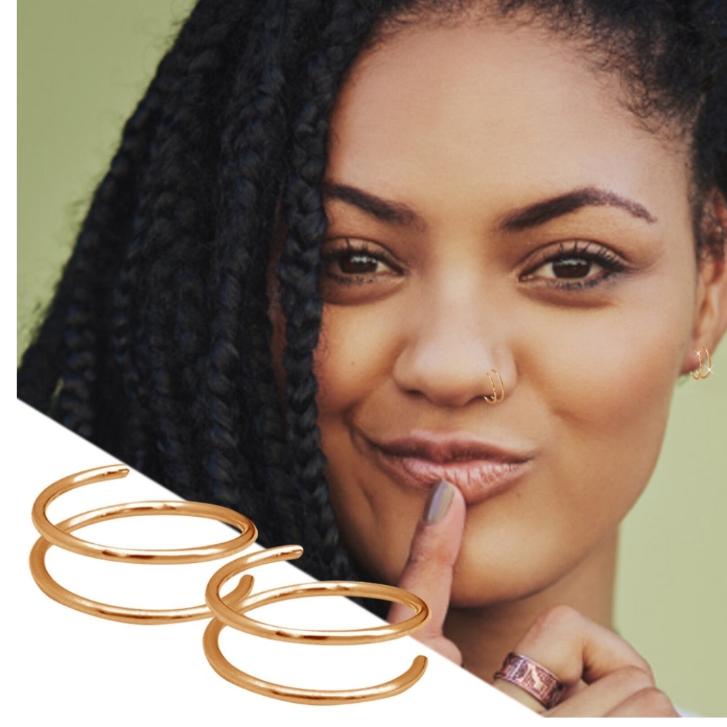 2 Spiral Nose Ring Hoops